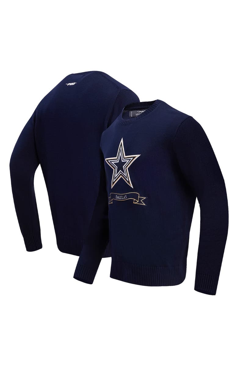 PRO STANDARD Men's Pro Standard Navy Dallas Cowboys Prep Knit Sweater, Main, color, 