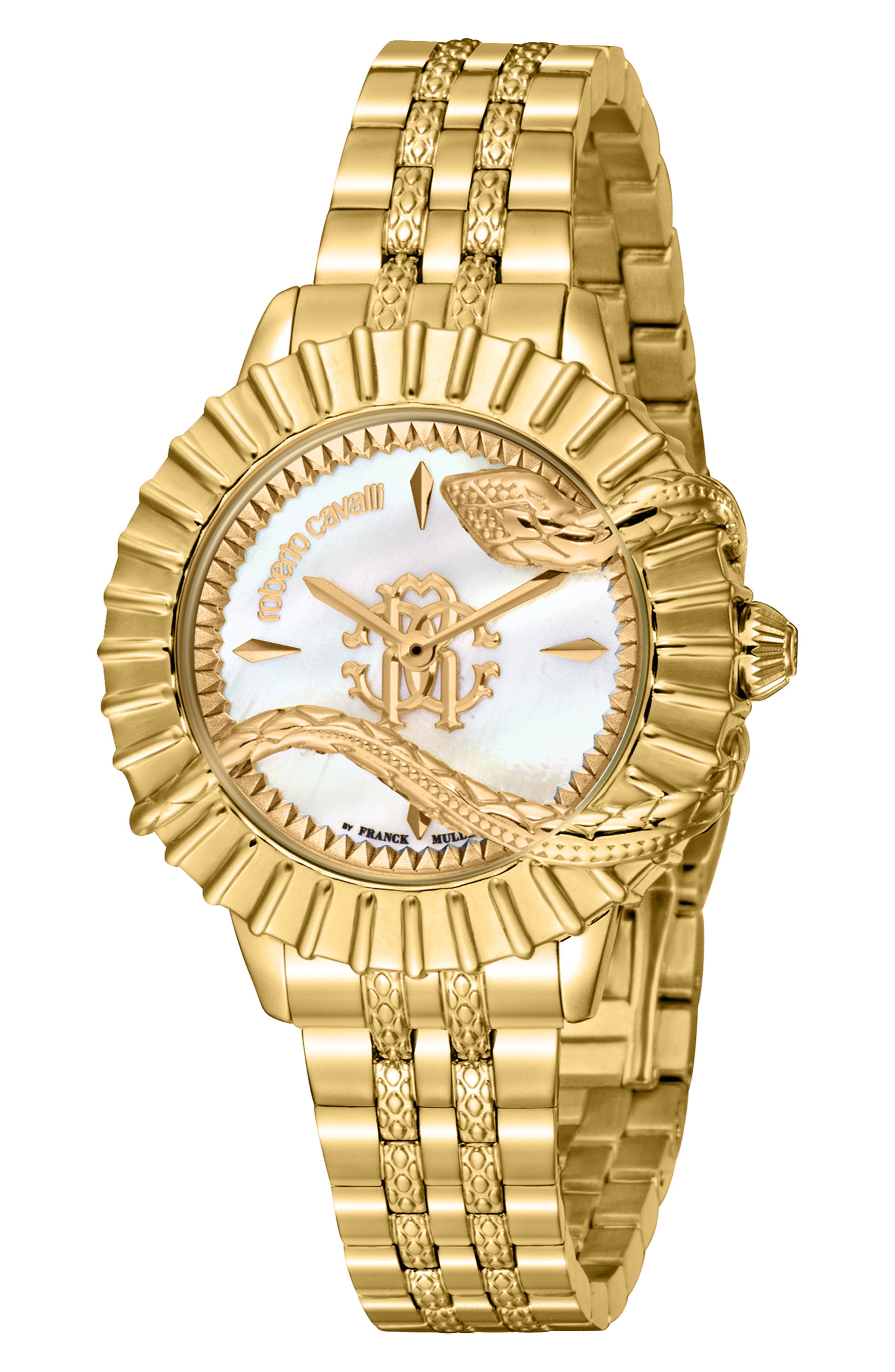 Roberto Cavalli by Franck Muller Mother-of-Pearl Bracelet Watch, 33mm