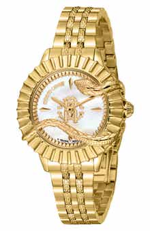 Roberto Cavalli by Franck Muller Mother-of-Pearl Bracelet Watch, 33mm