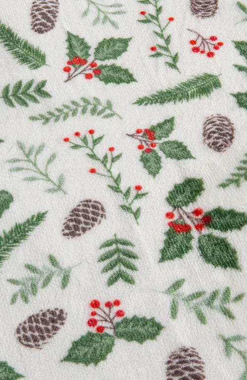 Woven & Weft Holiday Print Reversible Faux Shearling Throw Blanket