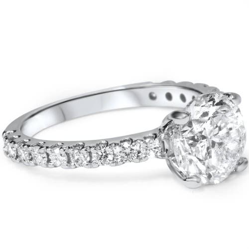 Bliss Diamond 3 Carat Diamond Engagement Solitaire Ring 14k Gold Lab Grown Round Cut In 14k White Gold