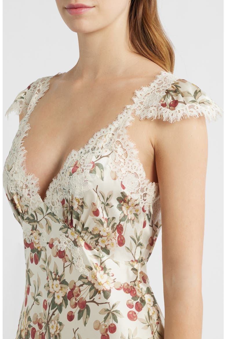 Fiona Floral Silk Maxi Dress, Alternate, color, CERISE ET FLEUR