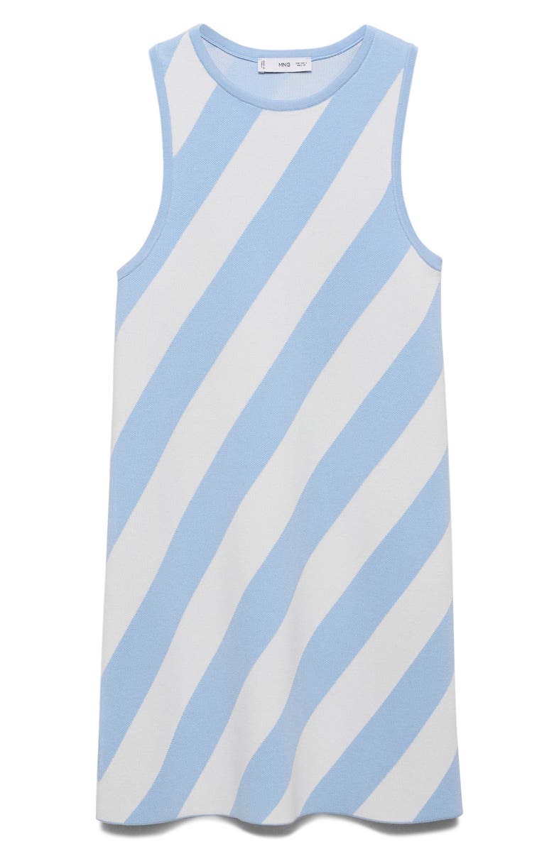 MANGO Sleeveless Knit Shift Dress, Alternate, color, Sky Blue