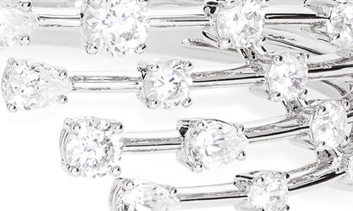 Nadri Hollywood Multi Row Cubic Zirconia Bracelet In Silver