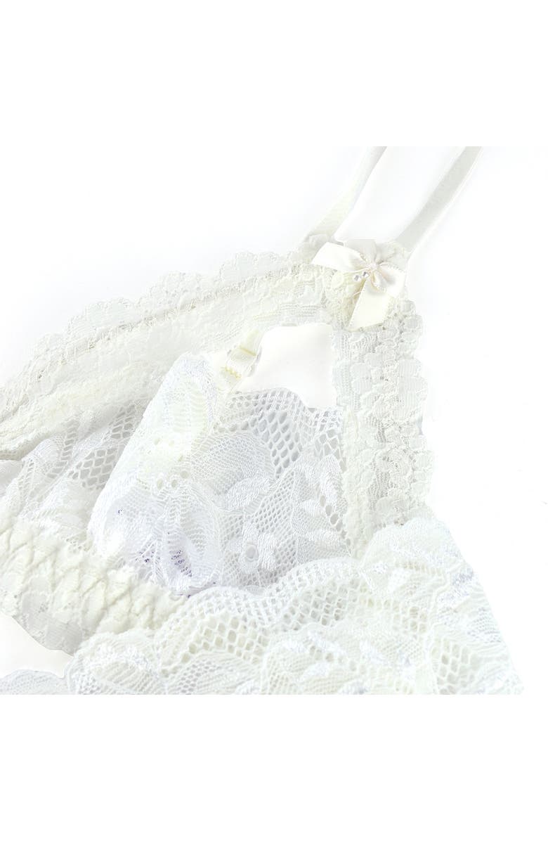 Hanky Panky Honeymoon Lace Bra & Crotchless Thong Set, Alternate, color,