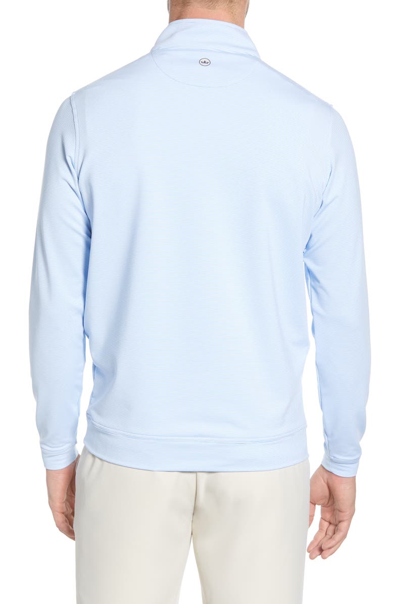 Peter Millar Perth Stripe Quarter Zip Performance Pullover, Alternate, color, Cottage Blue/White