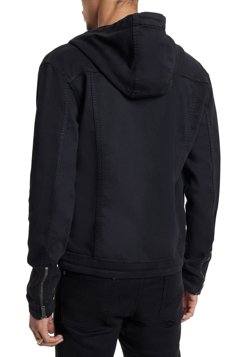Scotty Hooded Trucker Jacket, Alternate, color, BLACK