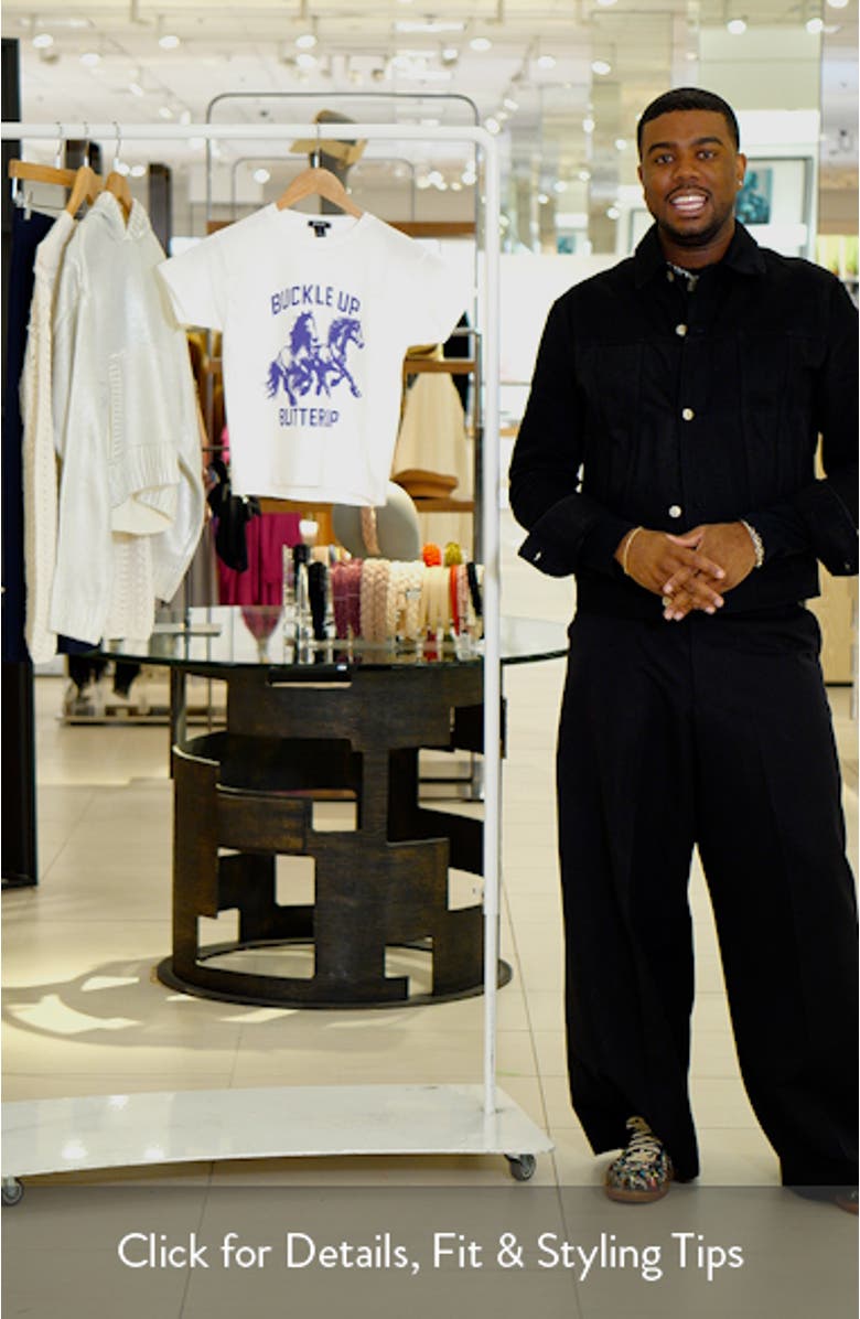 Buckle Up Buttercup Crop Graphic T-Shirt, sales video thumbnail