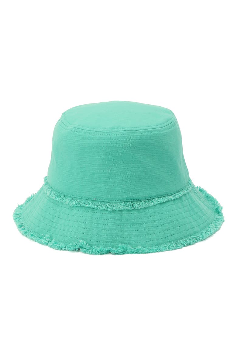 Frayed Edge Cotton Bucket Hat, Alternate, color, MINT LEAF