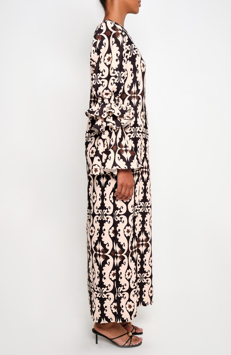 The Lulo Project New Makeda Paisley Long Sleeve Crepe Maxi Dress, Alternate, color, Maxi Paisley