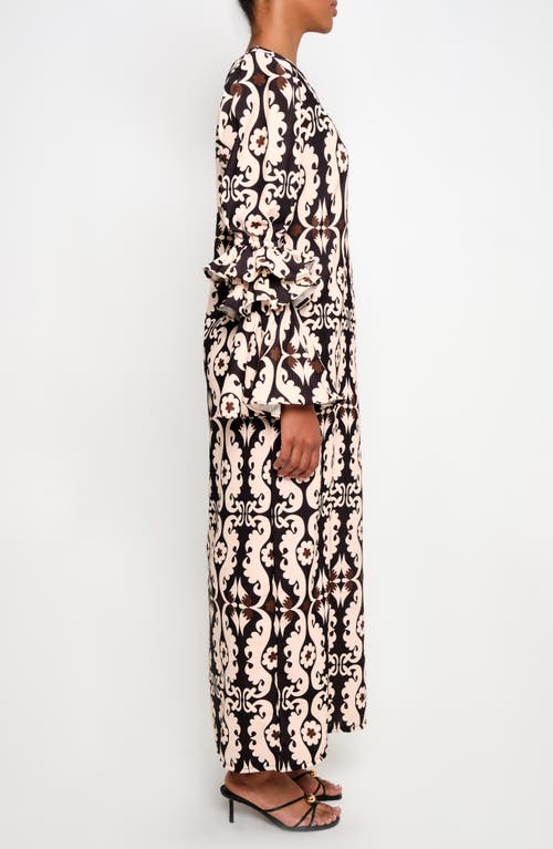 The Lulo Project New Makeda Paisley Long Sleeve Crepe Maxi Dress In Multi