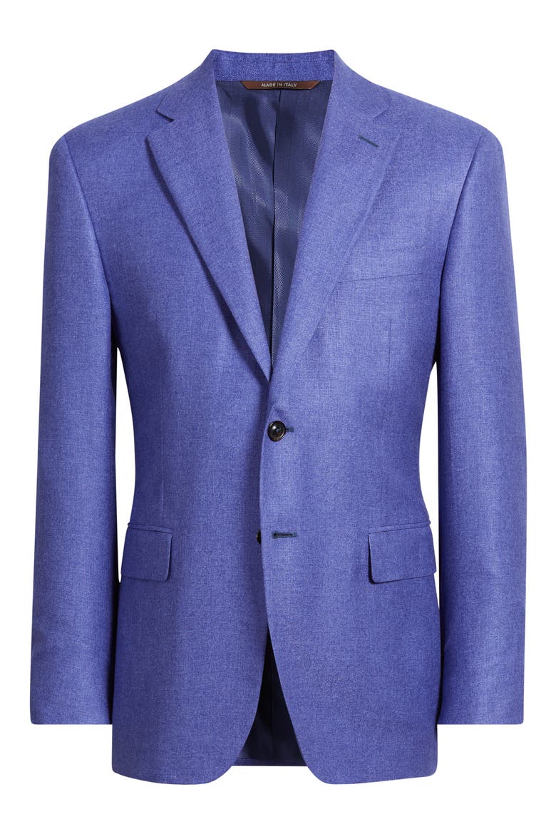 Siena Regular Fit Purple Slub Silk & Cashmere Sport Coat, Alternate, color, PURPLE