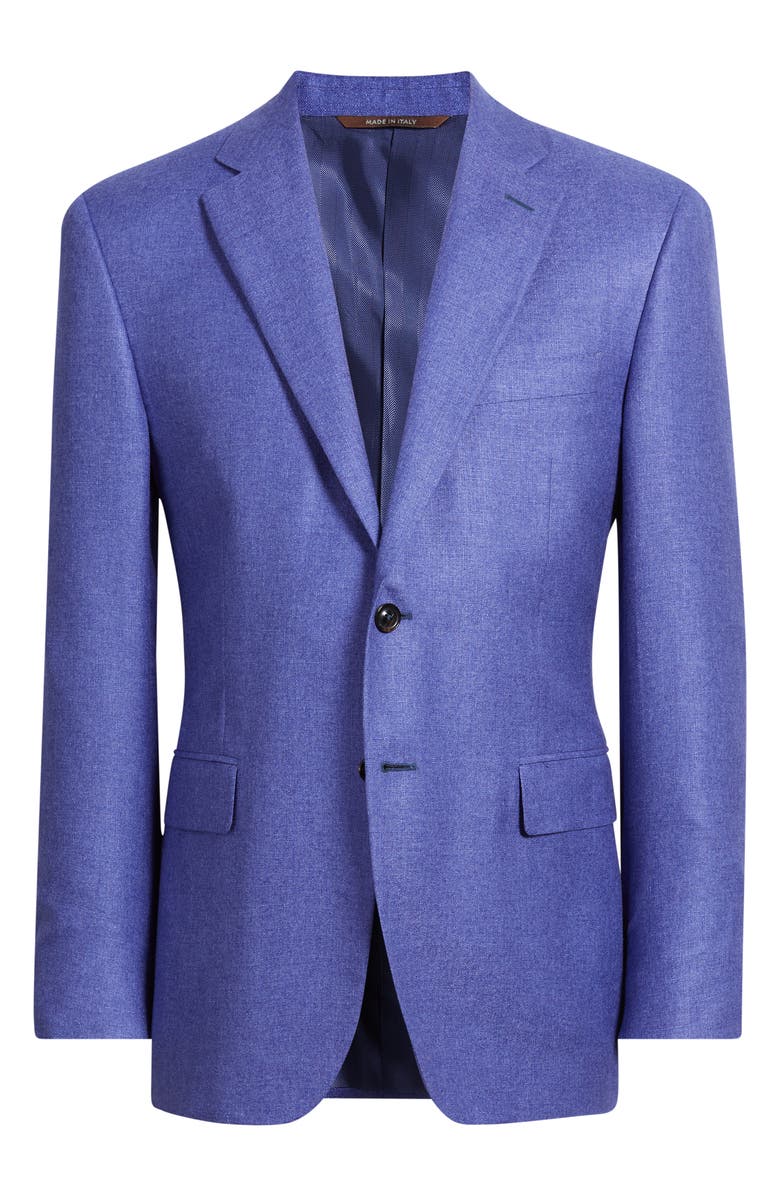 Canali Siena Regular Fit Purple Slub Silk & Cashmere Sport Coat, Alternate, color, Purple