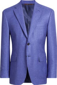 Canali Siena Regular Fit Purple Slub Silk & Cashmere Sport Coat