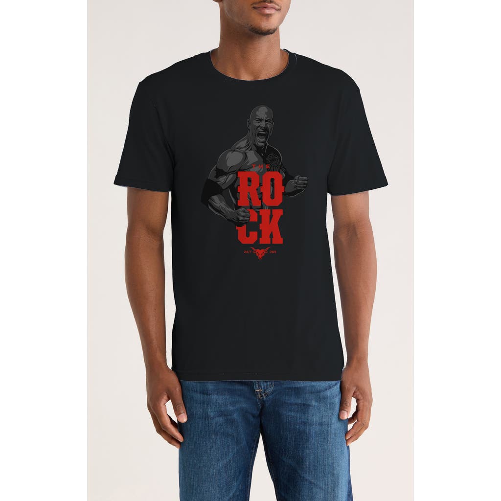 Monster Digital Wwe Rock Graphic T-shirt In Black