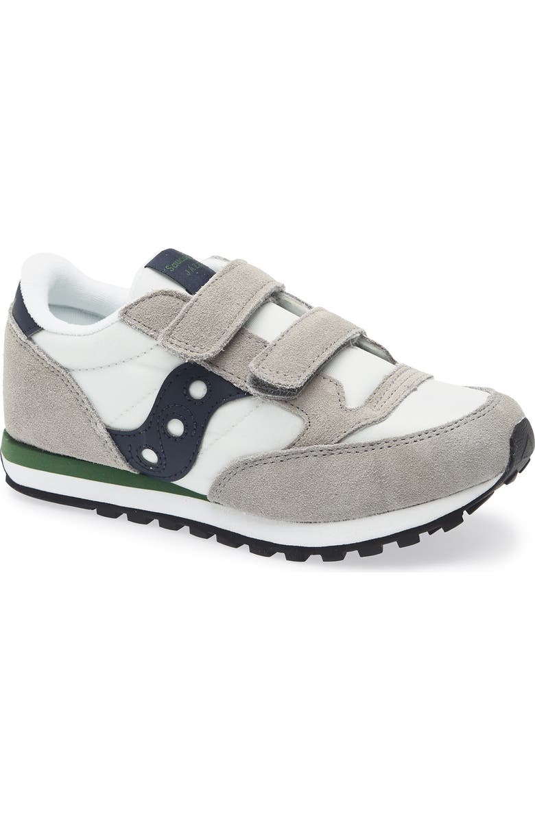 Saucony Jazz Double Hook & Loop Sneaker, Main, color, Grey/ Navy/ Green