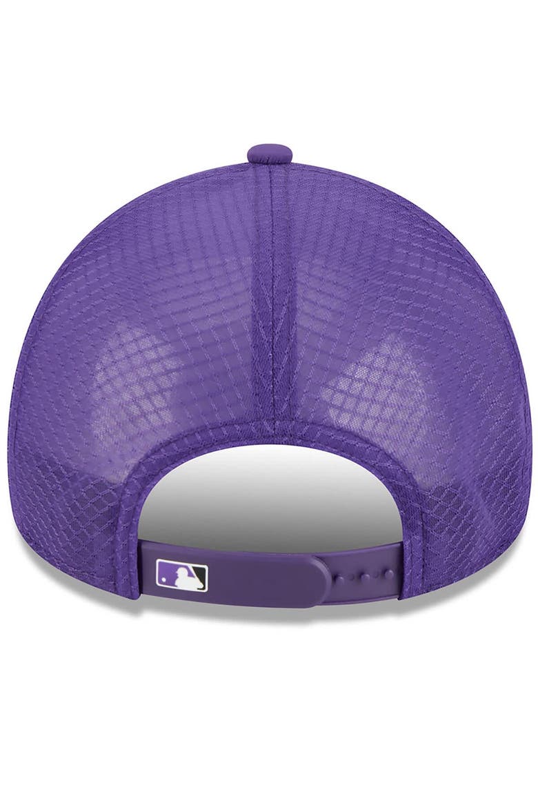 Men's New Era Purple Colorado Rockies 2026 Batting Practice Apex 9FORTY Adjustable Trucker Hat, Alternate, color, Purple