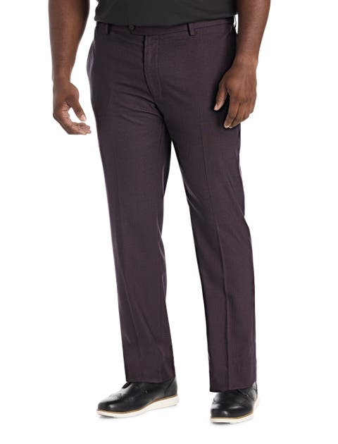 Big & Tall  Waist-Relaxer Tonal Glen Plaid Dress Pants