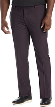 Oak Hill by DXL Big & Tall  Waist-Relaxer Tonal Glen Plaid Dress Pants