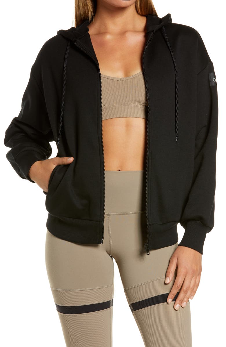 Alo Hype Full Zip Hoodie, Main, color, 