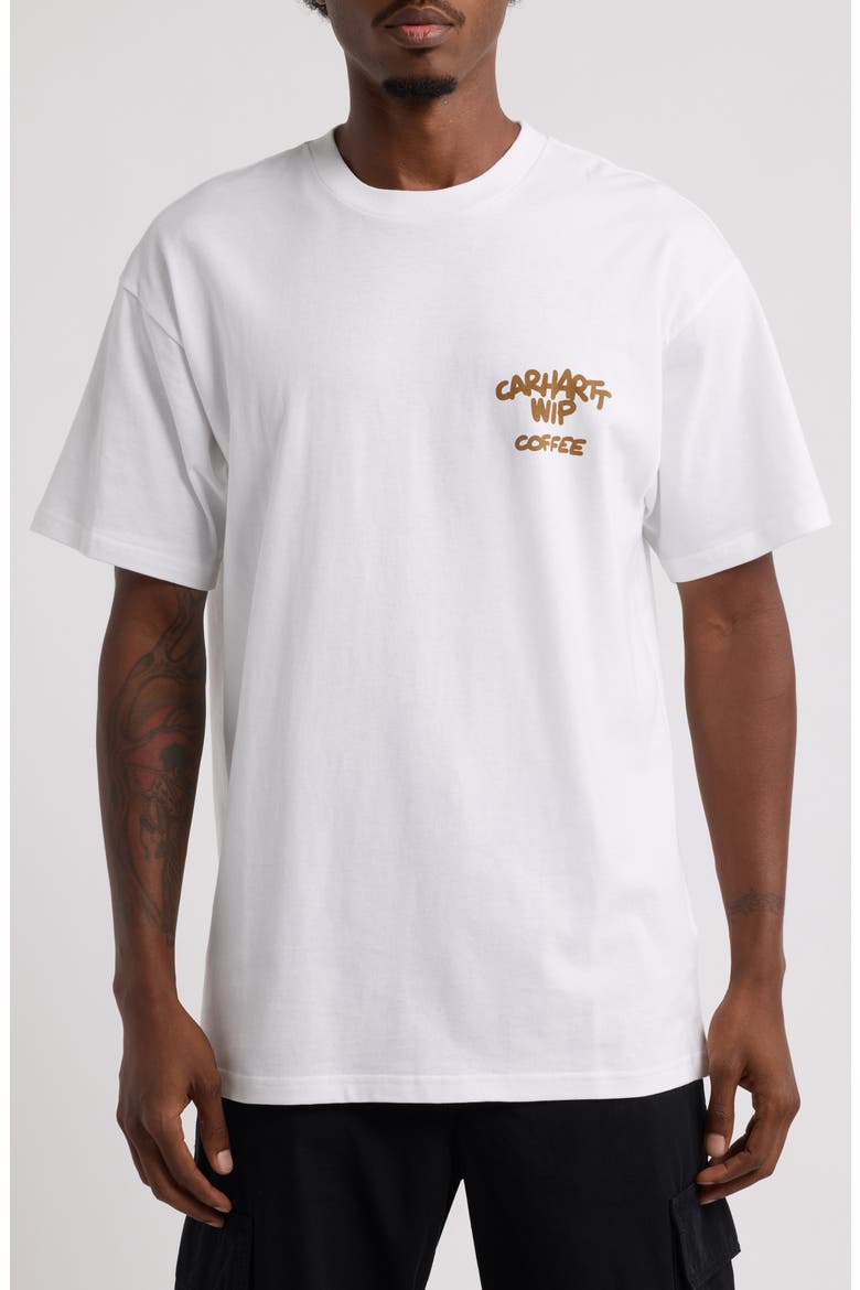 Coffee Break Organic Cotton Graphic T-Shirt, Main, color, WHITE