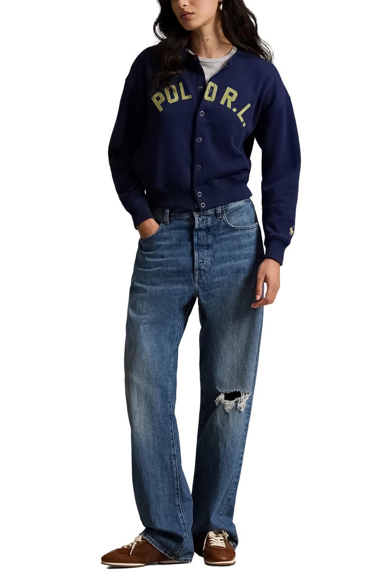 Polo Ralph Lauren Cotton Blend Cardigan, Alternate, color, Newport Navy