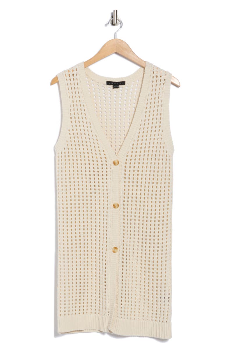 Sanctuary Cotton Open Stitch Vest, Alternate, color, Natural White