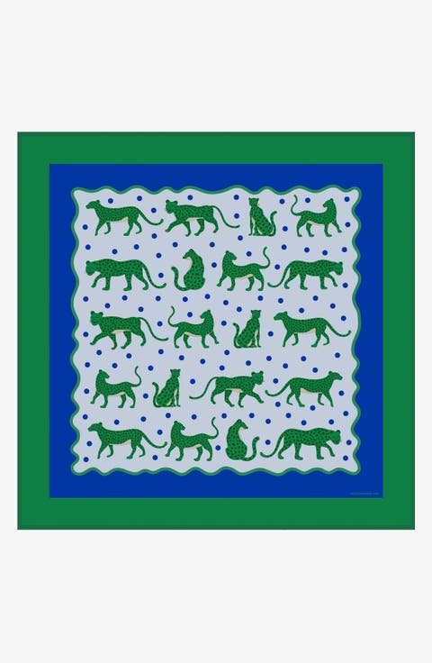 Emerald Safari Double Sided Silk Scarf