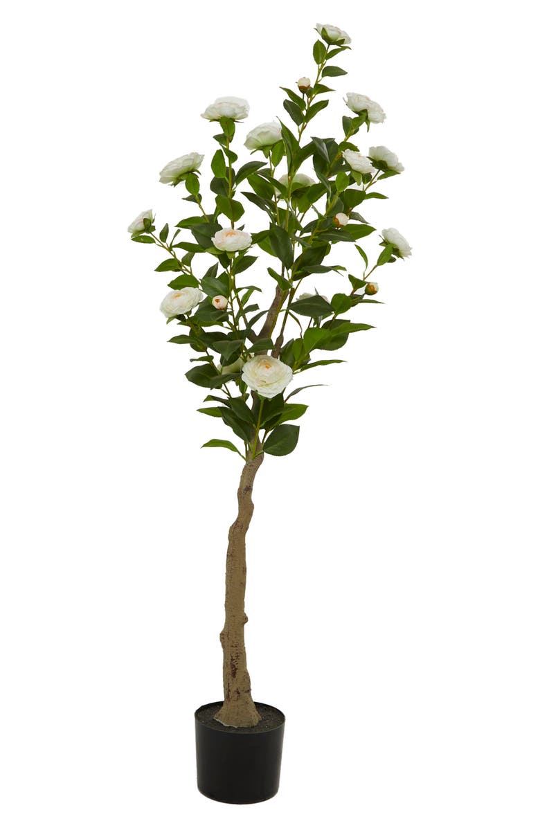 GINGER BIRCH STUDIO Green Faux Foliage Potted Artificial Tree, Alternate, color,