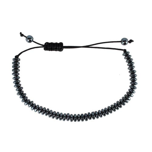 Trafalgar Axel Metallic Bead Adjustable Bracelet In Gray