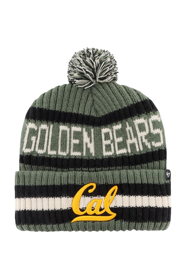 Men's '47 Green Cal Bears OHT Military Appreciation Bering Cuffed Knit Hat with Pom, Main, color, Green