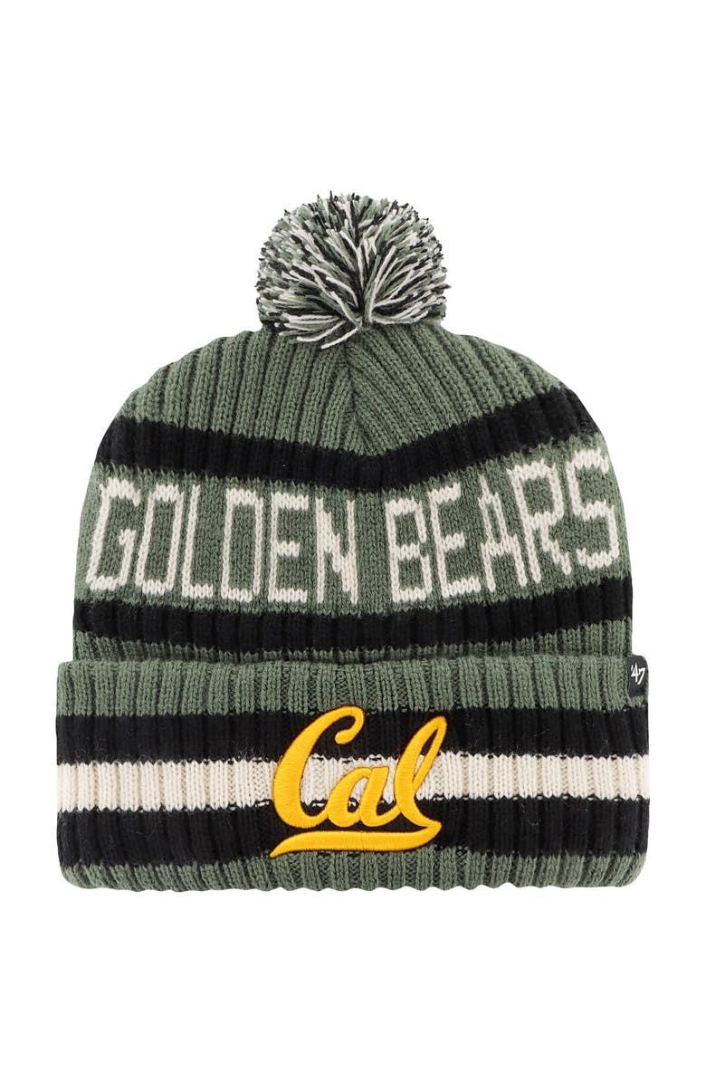 '47 Men's '47 Green Cal Bears OHT Military Appreciation Bering Cuffed Knit Hat with Pom, Main, color, 
