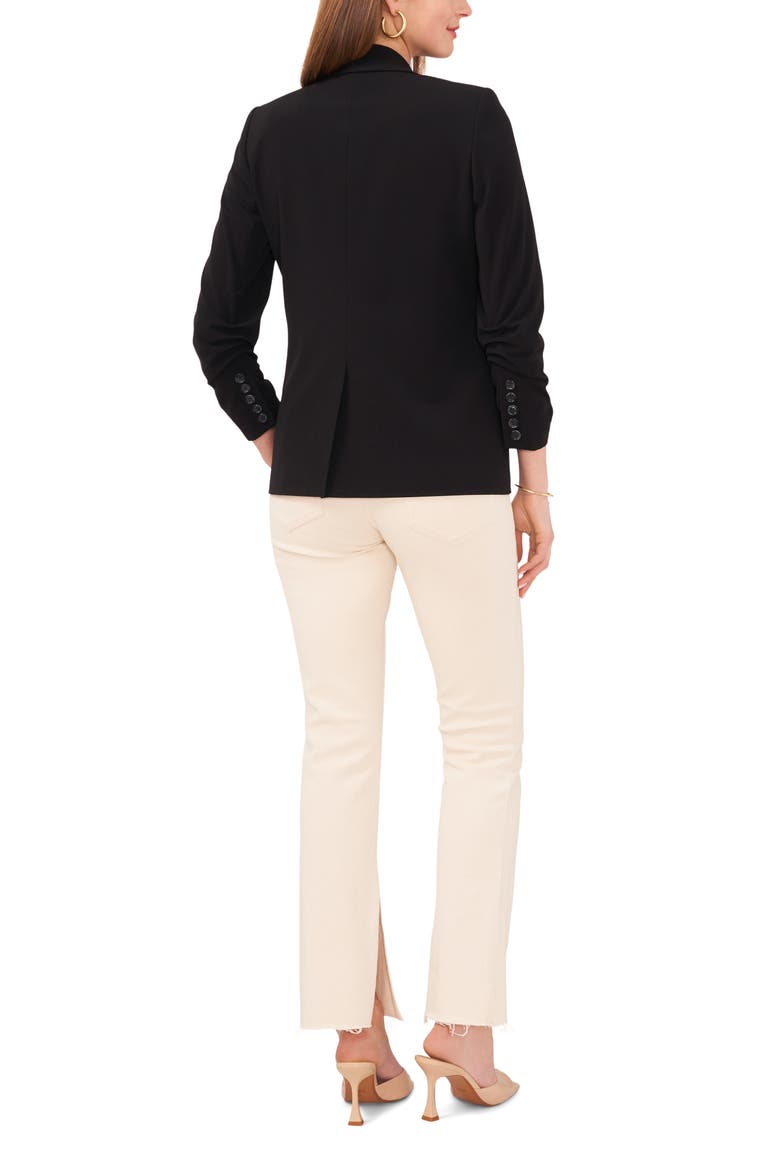 Scrunch Sleeve Blazer, Alternate, color, RICH BLACK