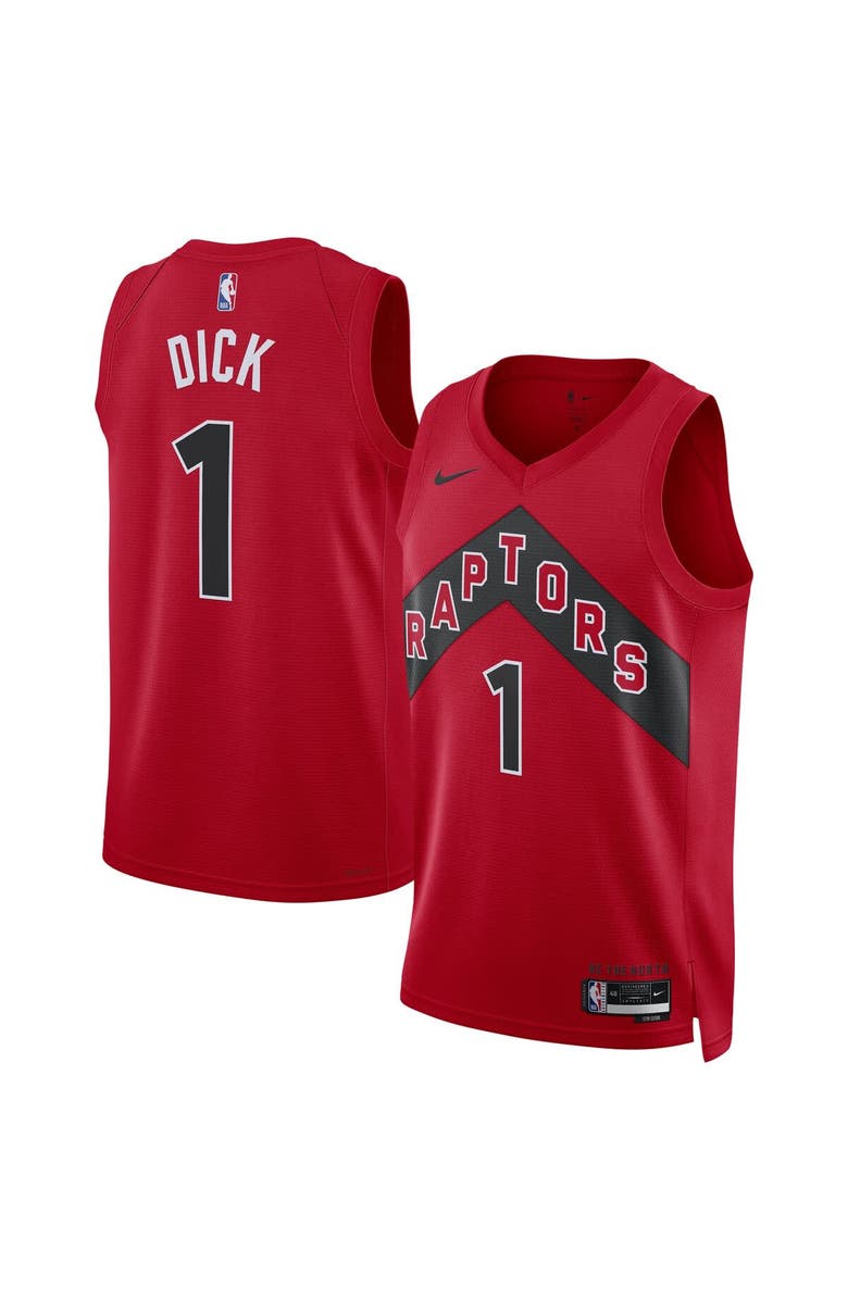 Nike Unisex Nike Gradey Dick Red Toronto Raptors Swingman Player Jersey - Icon Edition, Main, color, Red