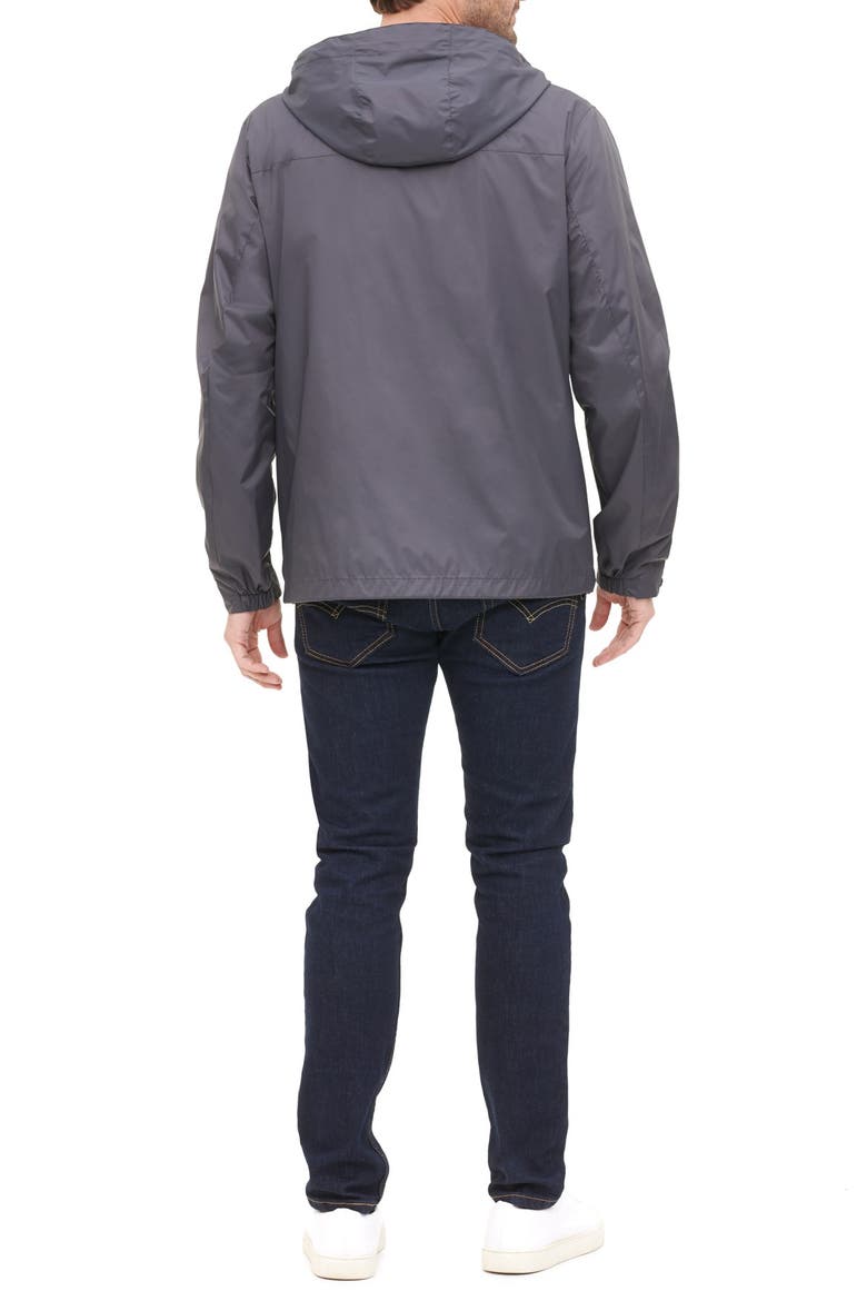 Hooded Rain Slicker Jacket, Alternate, color, CHARCOAL