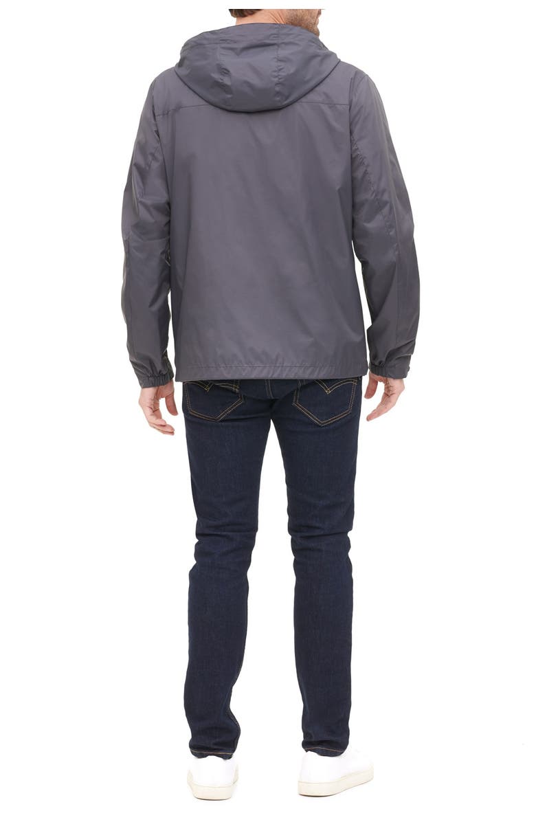 Tommy Hilfiger Hooded Rain Slicker Jacket, Alternate, color, Charcoal