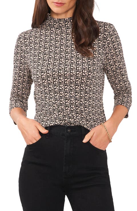 Geo Print Crepe Top