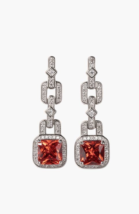 Geometric Linked Square Statement Drop Earrings