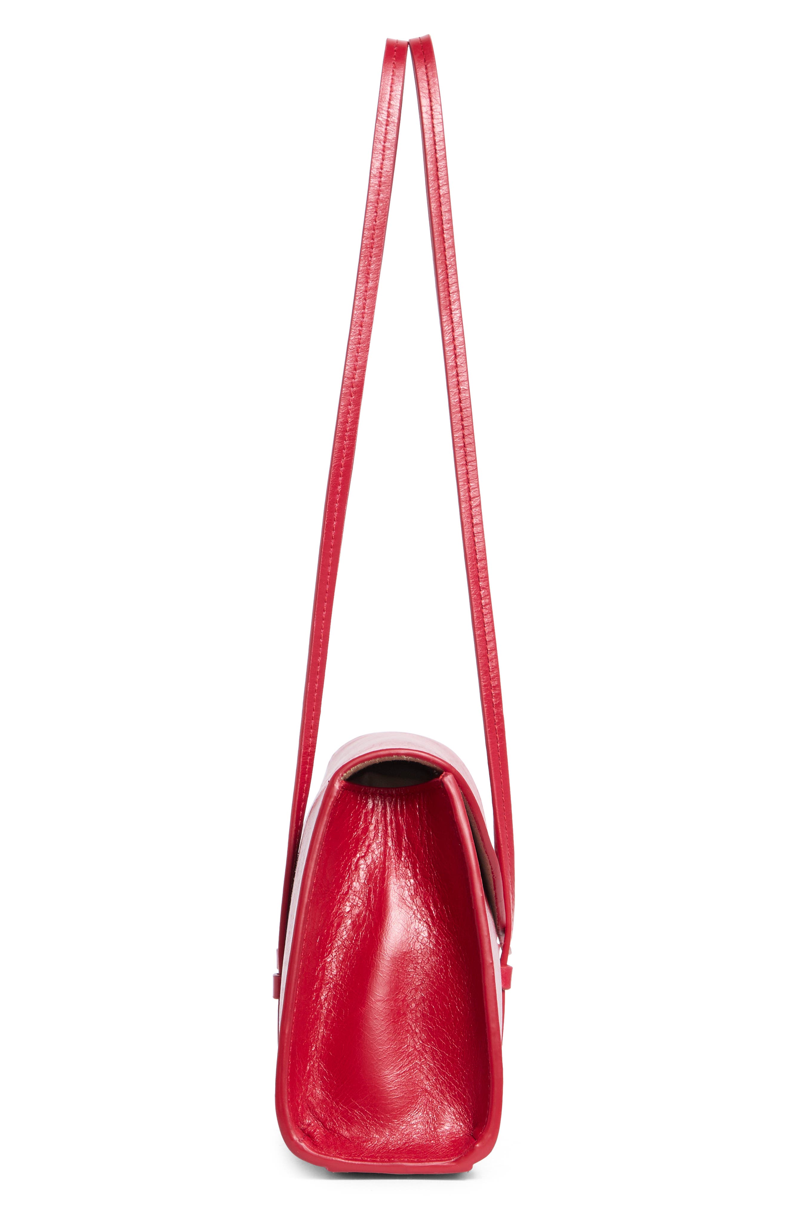 Reformation Elena Leather Shoulder Bag, Alternate, color, Poppy Leather