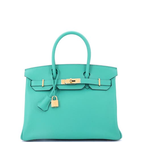 Pre-owned Hermes Hermes Birkin Handbag Green Epsom With Gold Hardware 30 In Green