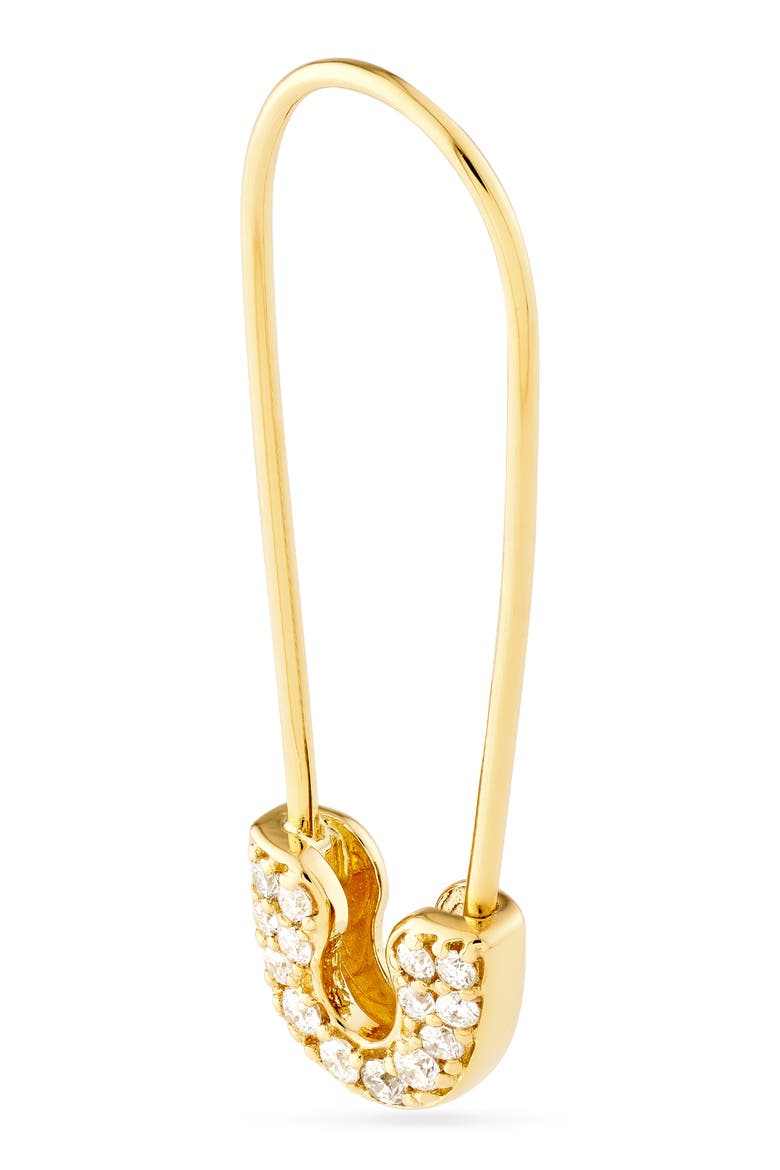 Diamond Safety Pin Threader Earrings, Alternate, color, YELLOW GOLD