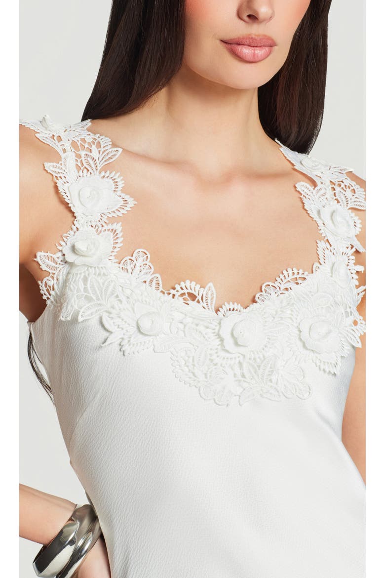 Lala Hammered Lace Combo Dress, Alternate, color, White