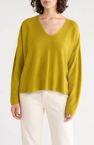 Eileen Fisher Organic Linen & Organic Cotton V-Neck Sweater