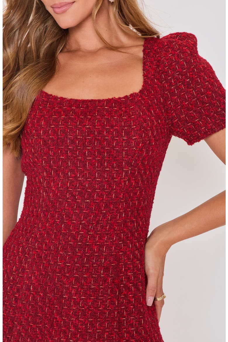 Blair Tweed Minidress, Alternate, color, RED