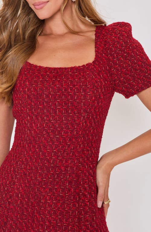 Vici Collection Blair Tweed Minidress In Red