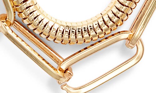 Nordstrom Set Of 2 Snake Chain & Paper Clip Link Necklaces In Gold