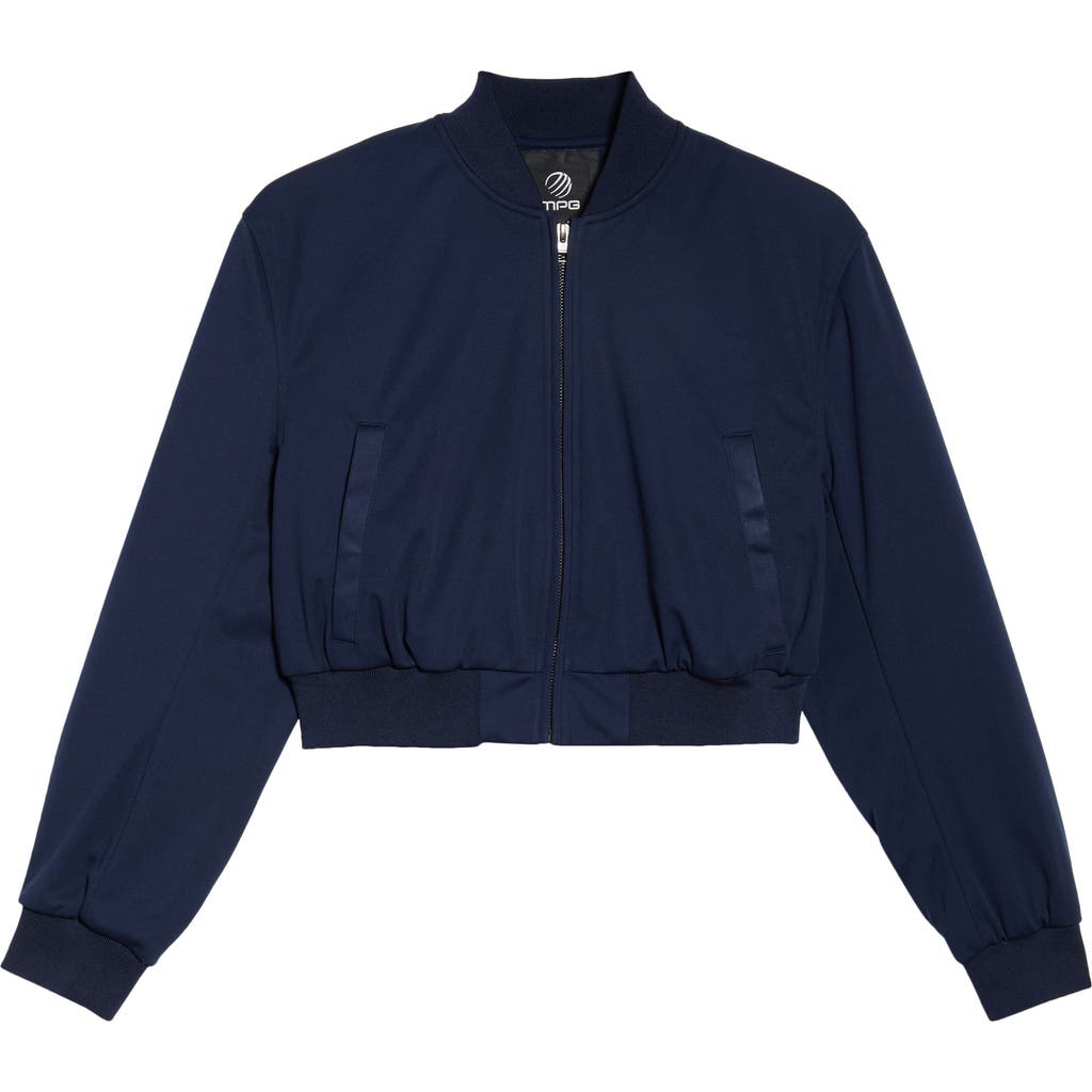 Mpg Crop Bomber Jacket In Blue