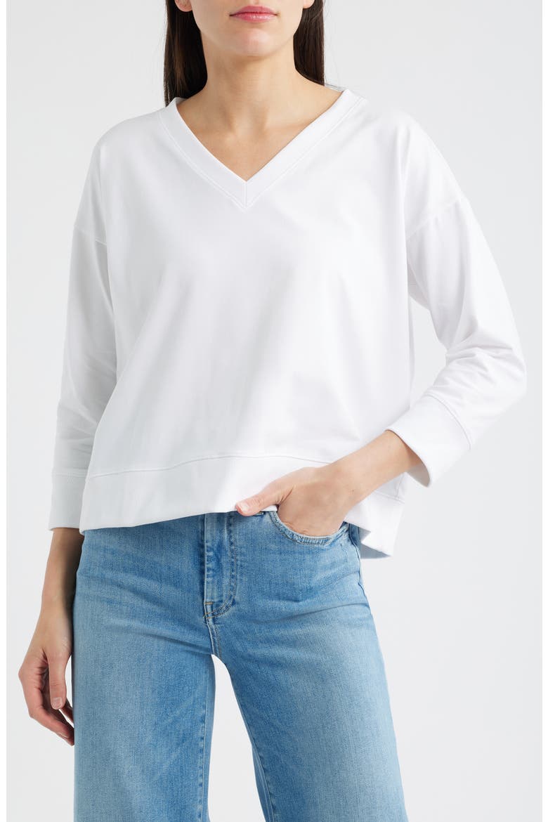 V-Neck T-Shirt, Main, color, WHITE