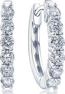 Bliss Diamond 3/4Ct TW Lab Grown Diamond Hoops Silver 1/2" Tall