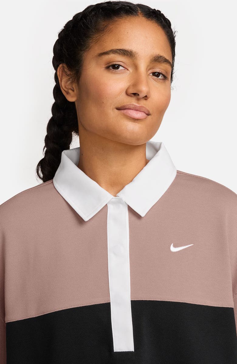 Nike Sportswear Oversize Polo, Alternate, color, Particle Pink/ Black